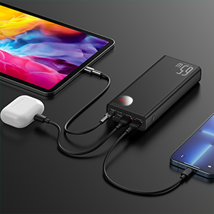 Baseus Adaman 65W 20000mAh Metal Digital Display Quick Charge Power Bank – PD 65W + QC 30W Fast Charging - Image 4