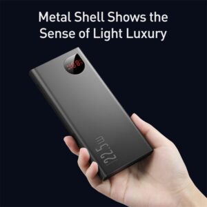 Baseus Adaman 22.5W 20000mAh Metal Digital Display Power Bank – QC3.0 + PD3.0 Fast Charging (PPAD000101)
