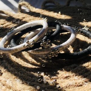 Elegant Handmade Black & White Bracelet – Premium Beaded Bangles for Everyday & Festive Wear | Liazing.com