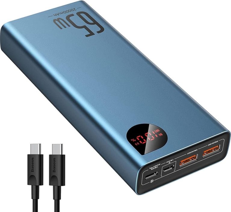 Baseus Adaman 65W 20000mAh Metal Digital Display Quick Charge Power Bank – PD 65W + QC 30W Fast Charging