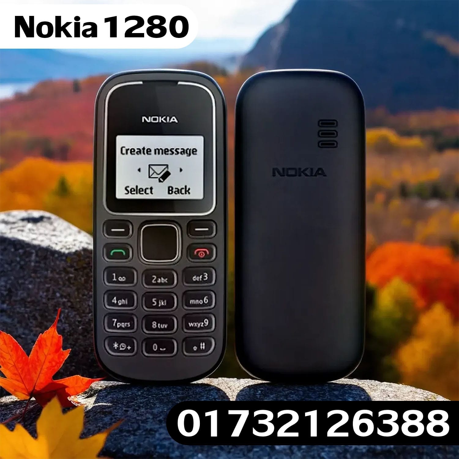 Nokia 1280 Original Button Mobile Single Sim - Image 3
