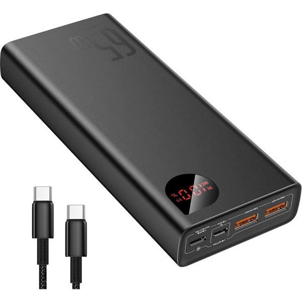 Baseus Adaman 65W 20000mAh Metal Digital Display Quick Charge Power Bank – PD 65W + QC 30W Fast Charging - Image 2
