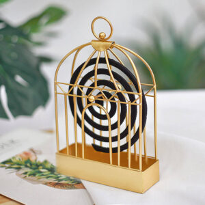 Birdcage Shape Iron 1Pcs - Mosquito Coil Holder Stand Mosquito Repellent Incense Burner Holder Hanger for Indoor Home Living Room Bedroom Hotel-Black