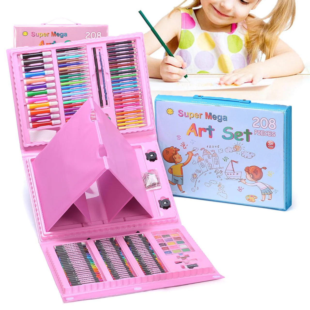 208 Pcs Art Set – Complete Drawing & Painting Kit for Kids & Artists - Image 3